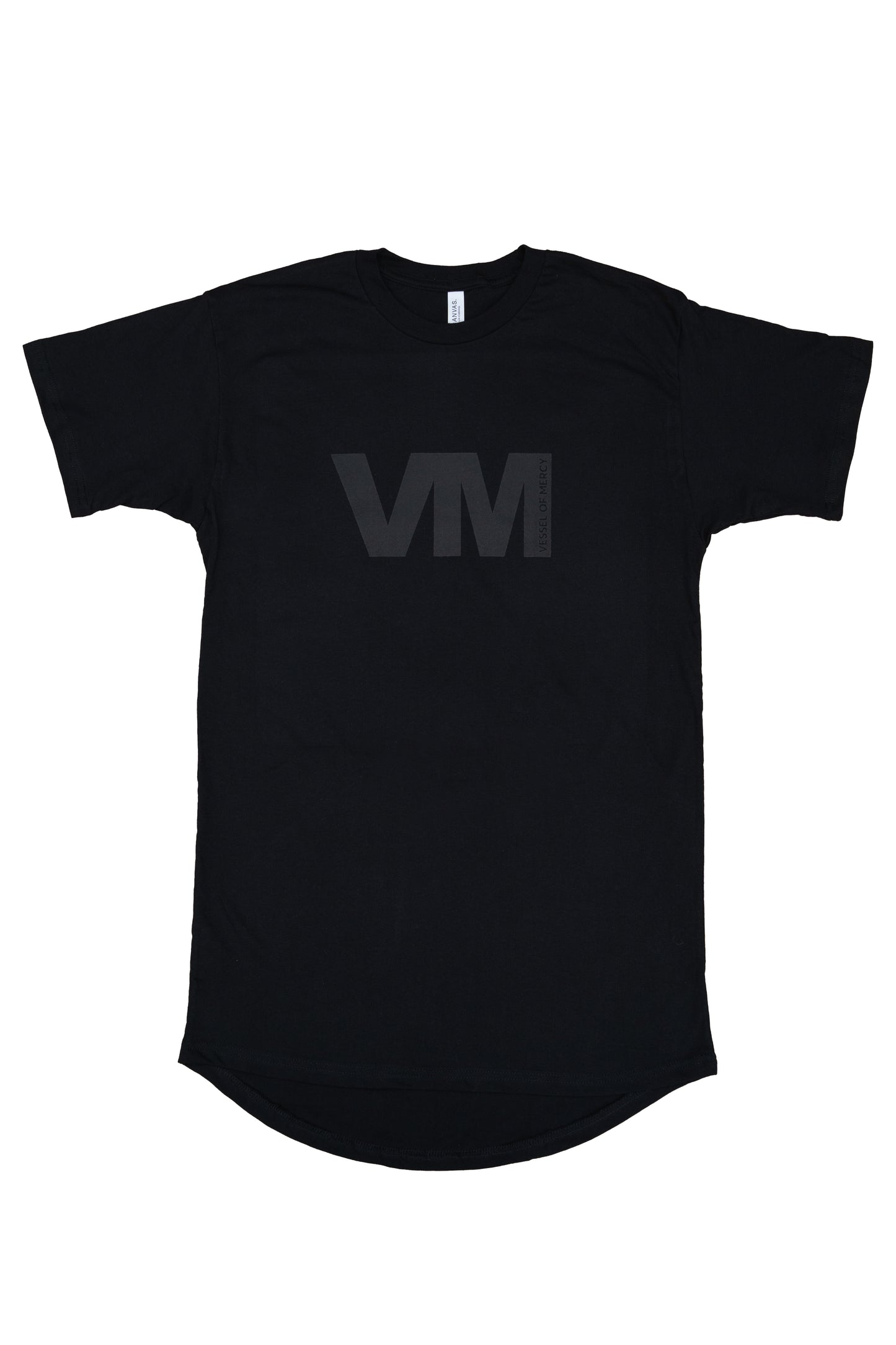 Black men's short sleeve t-shirt with black VM logo